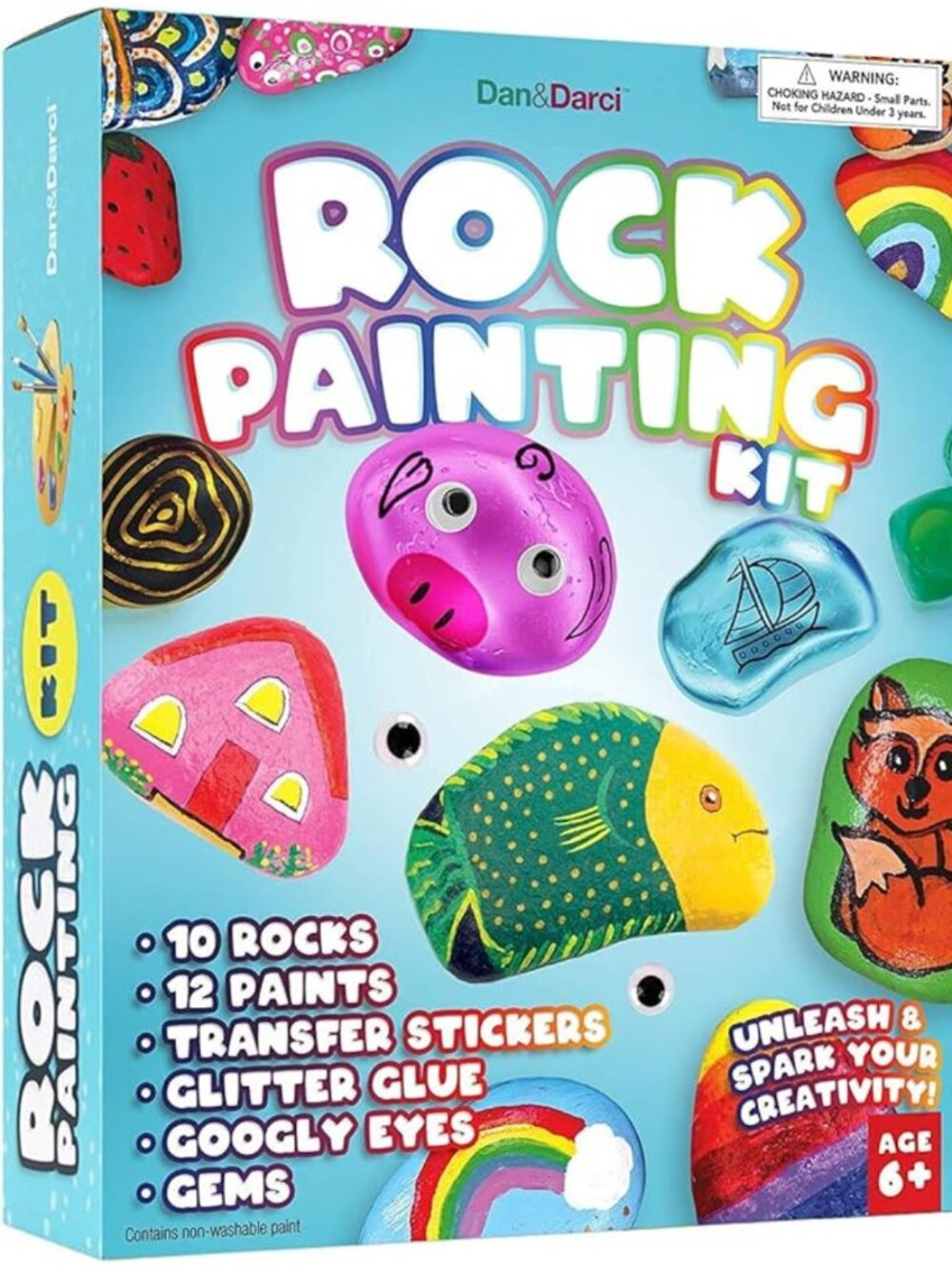 Dan&Darci Rock Painting Kit for Kids Arts & Crafts Gift Set
